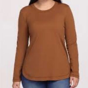 WoolX Hazel Tunic Merino Wool Long Sleeve Brown Top
